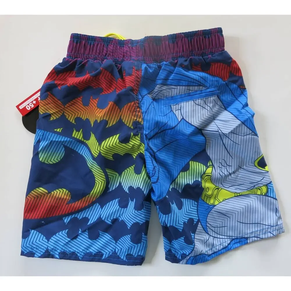 BATMAN *NWT* Bathing Suit Swimming Trunks Shorts Size 4 Youth Superhero Summer